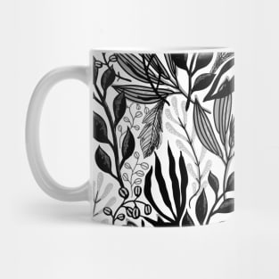 Black and white flower pattern classy and elegant Mug